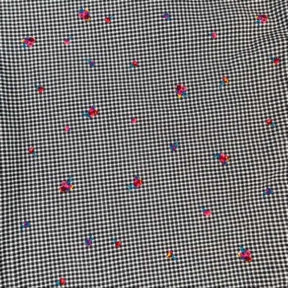 Worthington woman 14w black & white checkered pants with tiny flowers - Picture 11 of 16